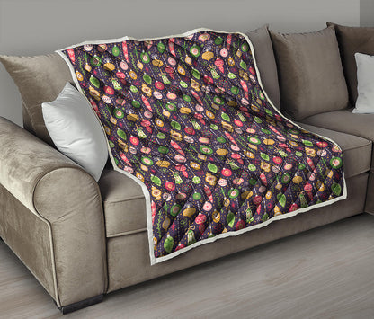 Christmas Baubles Pattern Print Quilt