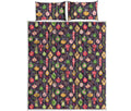 Christmas Baubles Pattern Print Quilt Bed Set