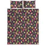 Christmas Baubles Pattern Print Quilt Bed Set