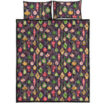 Christmas Baubles Pattern Print Quilt Bed Set