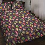 Christmas Baubles Pattern Print Quilt Bed Set