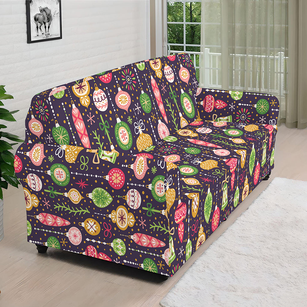 Christmas Baubles Pattern Print Sofa Cover