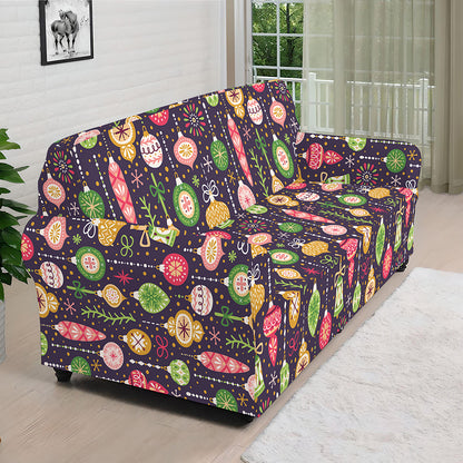 Christmas Baubles Pattern Print Sofa Cover