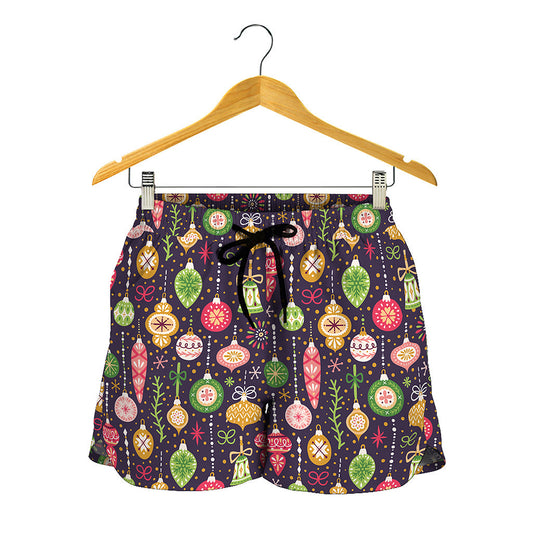 Christmas Baubles Pattern Print Women's Shorts