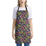 Christmas Berry And Candy Pattern Print Apron