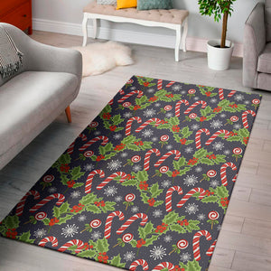 Christmas Berry And Candy Pattern Print Area Rug