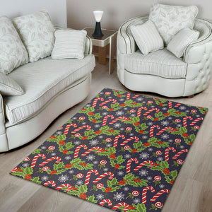 Christmas Berry And Candy Pattern Print Area Rug