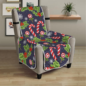 Christmas Berry And Candy Pattern Print Armchair Protector