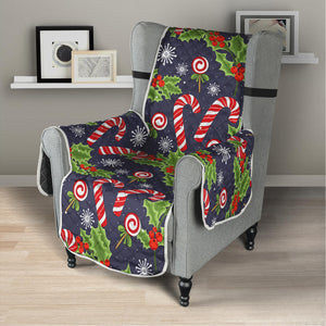 Christmas Berry And Candy Pattern Print Armchair Protector