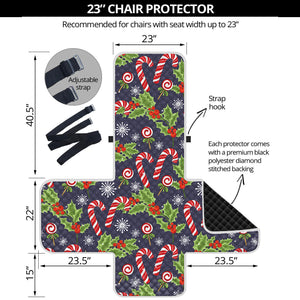 Christmas Berry And Candy Pattern Print Armchair Protector