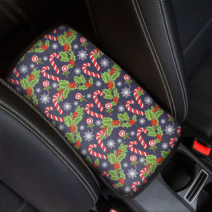 Christmas Berry And Candy Pattern Print Car Center Console Cover