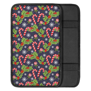 Christmas Berry And Candy Pattern Print Car Center Console Cover