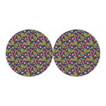 Christmas Berry And Candy Pattern Print Car Coasters