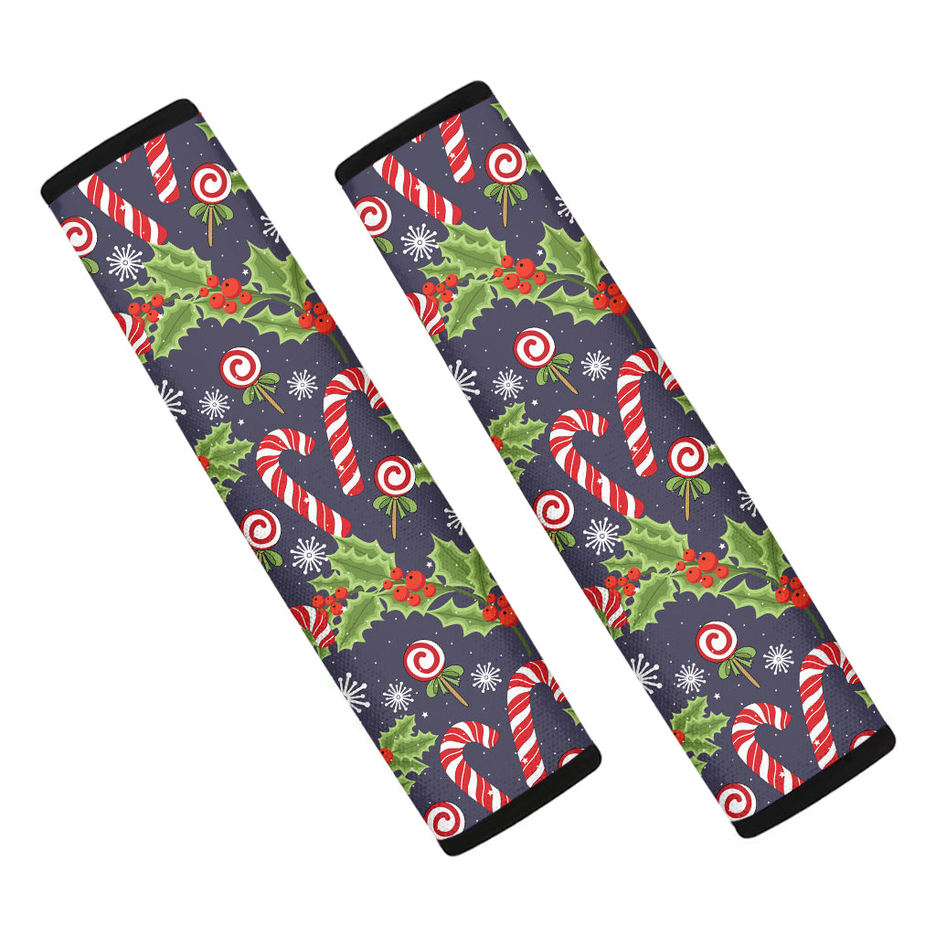 Christmas Berry And Candy Pattern Print Car Seat Belt Covers