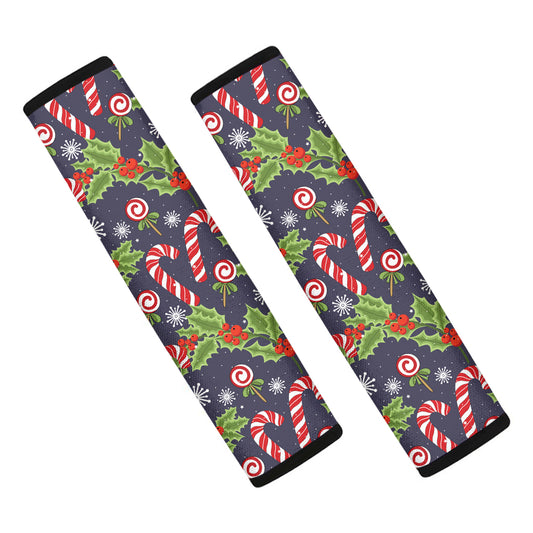 Christmas Berry And Candy Pattern Print Car Seat Belt Covers