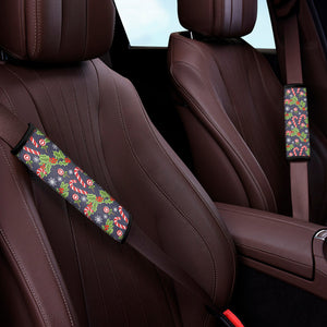 Christmas Berry And Candy Pattern Print Car Seat Belt Covers