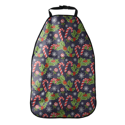 Christmas Berry And Candy Pattern Print Car Seat Organizers
