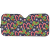 Christmas Berry And Candy Pattern Print Car Sun Shade