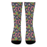 Christmas Berry And Candy Pattern Print Crew Socks