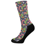 Christmas Berry And Candy Pattern Print Crew Socks