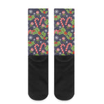 Christmas Berry And Candy Pattern Print Crew Socks