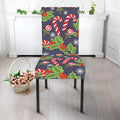 Christmas Berry And Candy Pattern Print Dining Chair Slipcover