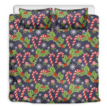 Christmas Berry And Candy Pattern Print Duvet Cover Bedding Set