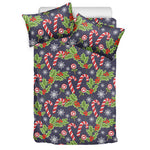 Christmas Berry And Candy Pattern Print Duvet Cover Bedding Set