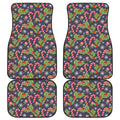 Christmas Berry And Candy Pattern Print Front and Back Car Floor Mats