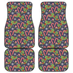 Christmas Berry And Candy Pattern Print Front and Back Car Floor Mats