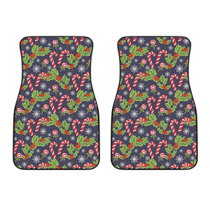 Christmas Berry And Candy Pattern Print Front Car Floor Mats