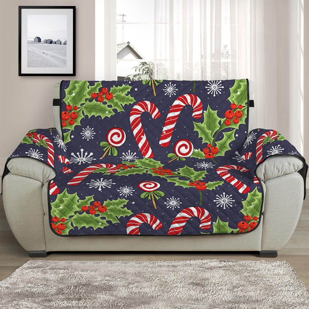 Christmas Berry And Candy Pattern Print Half Sofa Protector