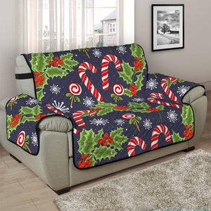 Christmas Berry And Candy Pattern Print Half Sofa Protector