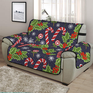 Christmas Berry And Candy Pattern Print Half Sofa Protector