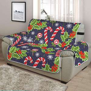 Christmas Berry And Candy Pattern Print Half Sofa Protector