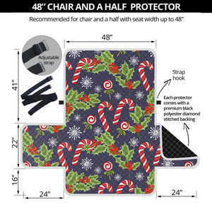 Christmas Berry And Candy Pattern Print Half Sofa Protector