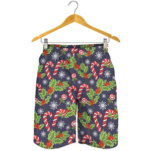 Christmas Berry And Candy Pattern Print Men's Shorts