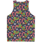 Christmas Berry And Candy Pattern Print Men's Tank Top