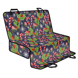 Christmas Berry And Candy Pattern Print Pet Car Back Seat Cover