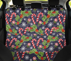 Christmas Berry And Candy Pattern Print Pet Car Back Seat Cover