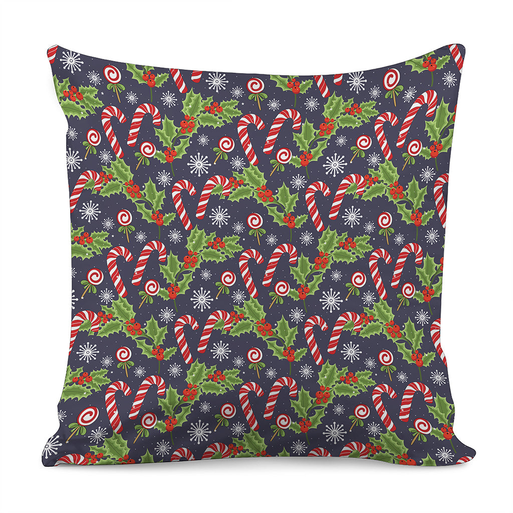 Christmas Berry And Candy Pattern Print Pillow Cover