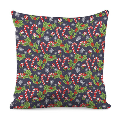 Christmas Berry And Candy Pattern Print Pillow Cover