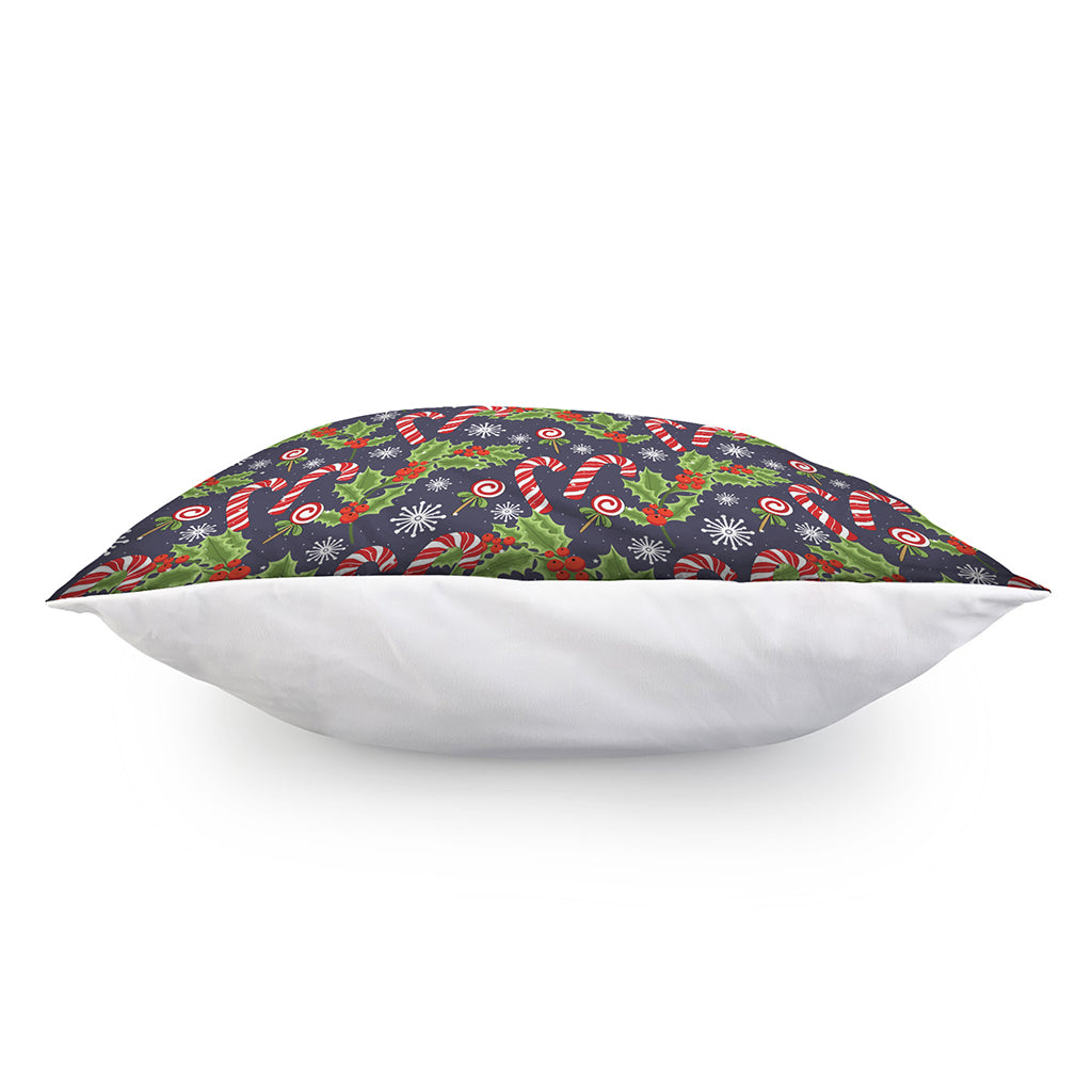 Christmas Berry And Candy Pattern Print Pillow Cover