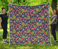 Christmas Berry And Candy Pattern Print Quilt