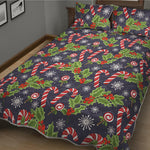 Christmas Berry And Candy Pattern Print Quilt Bed Set