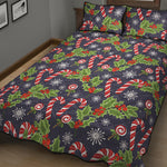 Christmas Berry And Candy Pattern Print Quilt Bed Set