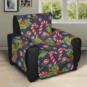 Christmas Berry And Candy Pattern Print Recliner Protector