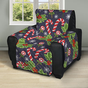 Christmas Berry And Candy Pattern Print Recliner Protector