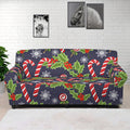 Christmas Berry And Candy Pattern Print Sofa Cover