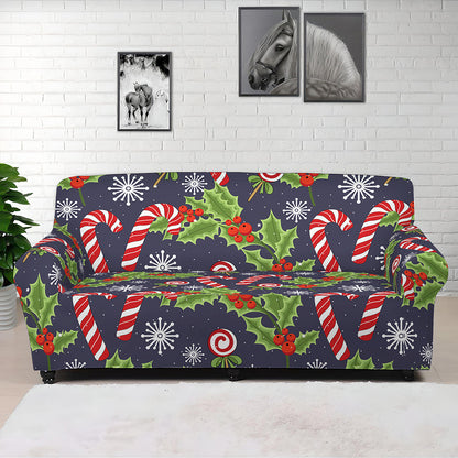 Christmas Berry And Candy Pattern Print Sofa Cover
